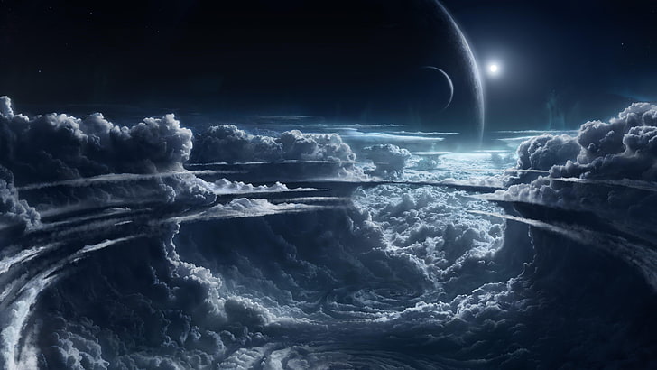 -resolution Earth, storm, darkness, space, cyclone Free HD Wallpaper