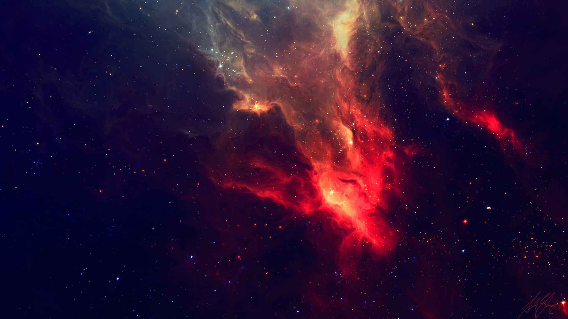 2560X1440 Red Space, science, beauty in nature, multi colored, light natural phenomenon