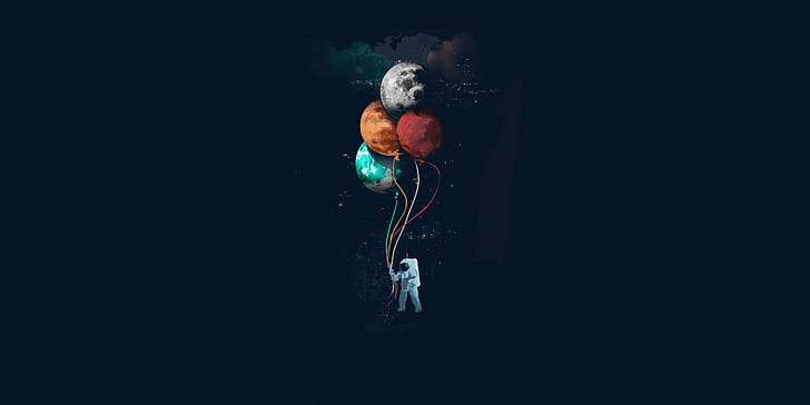 3840X2160 Minimal, simple background, space, astronaut, space art