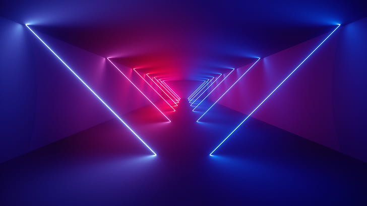 3D Neon Windows 10, huawei, abstract, lights, neon