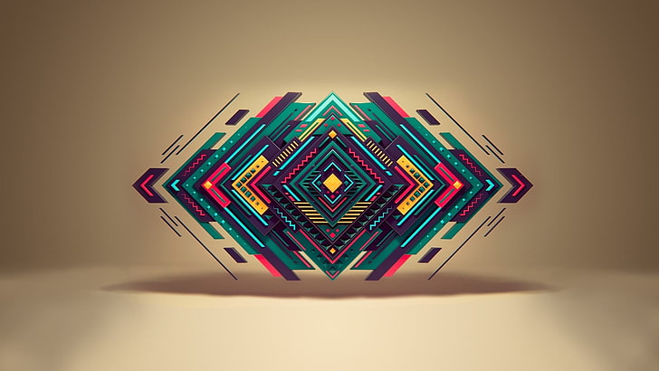 Abstract Clip Art, threedimensional shape, multi colored, vibrant color, striped Free HD Wallpaper
