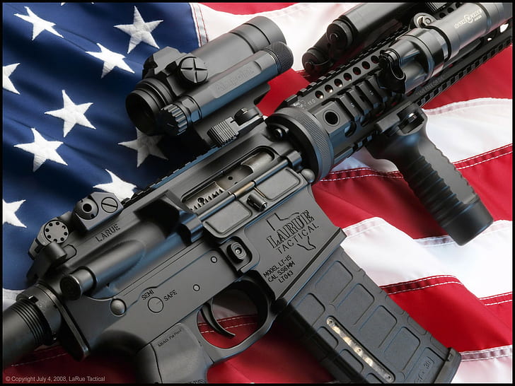 Ar14 Rifle, ar15, american flag, usa, USA Free HD Wallpaper