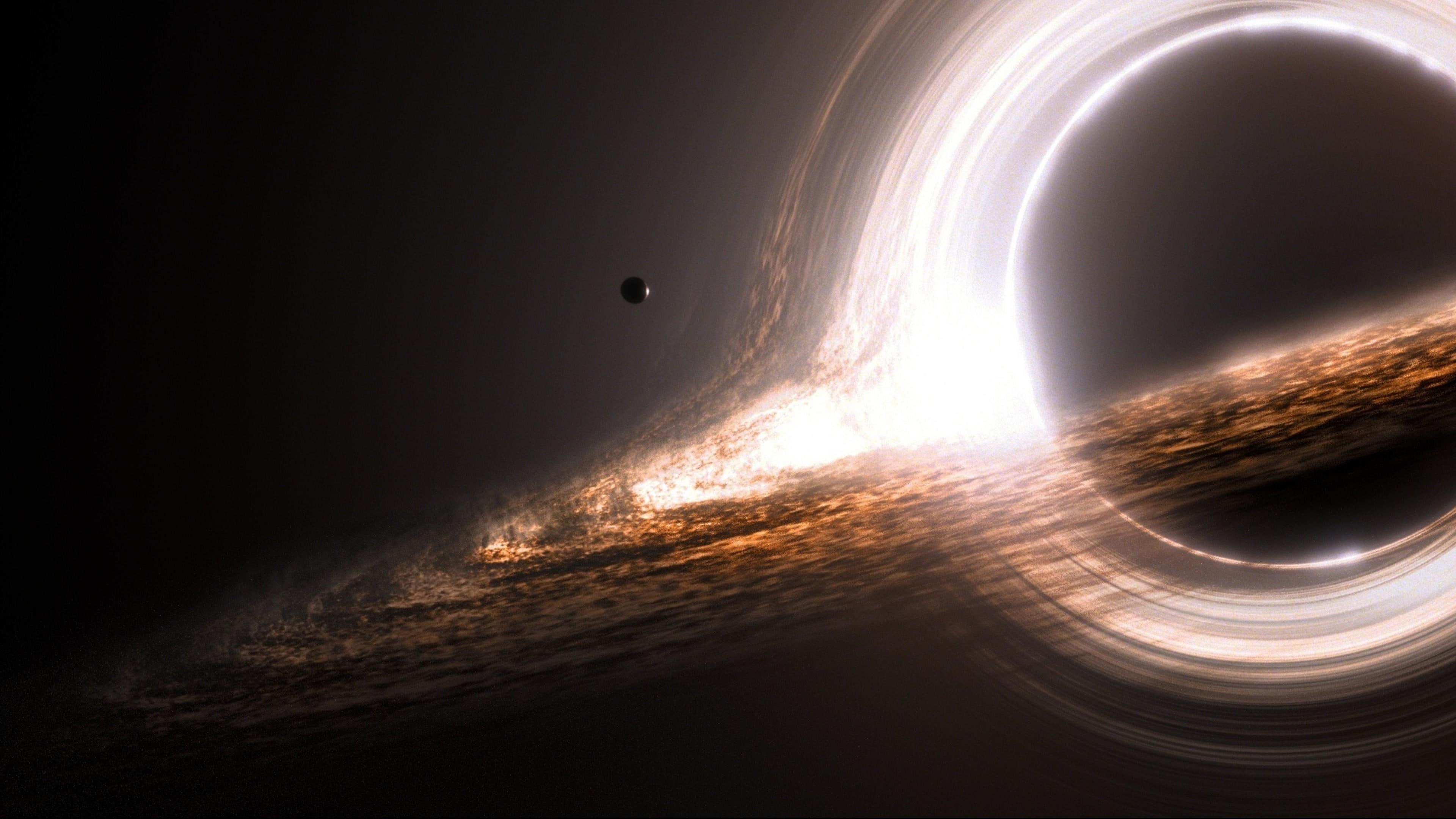 Black Hole Animation, space, black hole, planet, interstellar