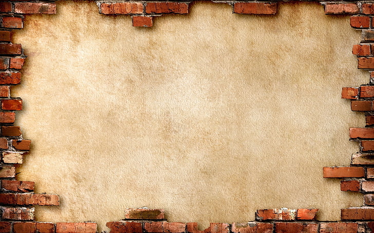 Brick Wall Free, paper, blank, frame, obsolete Free HD Wallpaper