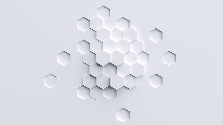 Colorful Hexagons, cube shape, silver colored, technology, science Free HD Wallpaper