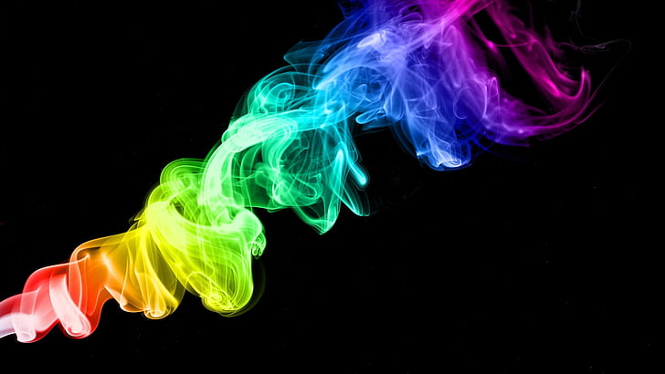 Colorful Smoke Bombs, illustration, heat  temperature, natural pattern, digital art