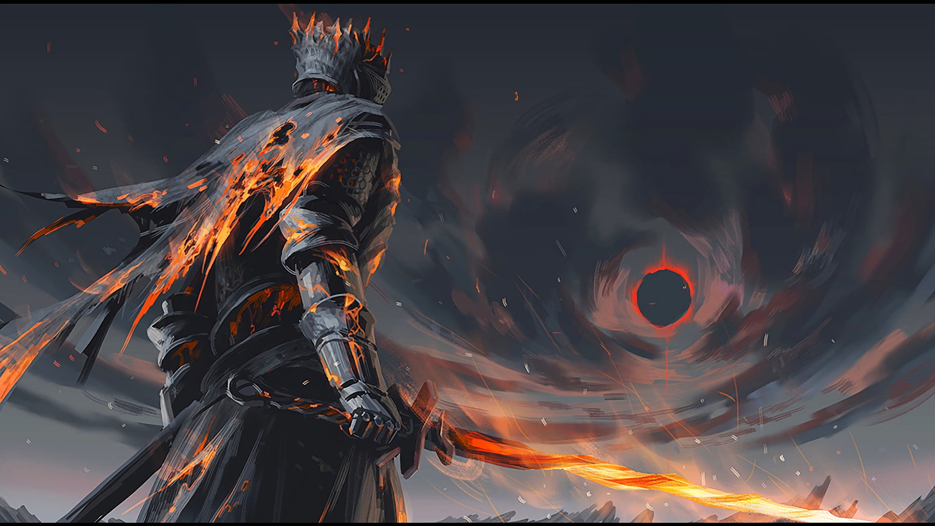 Dark Souls Concept, artwork, vector, fire, light  natural phenomenon