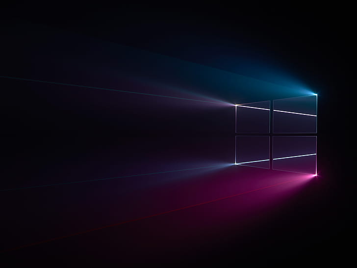 Dark Windows 10 Logo, windows logo, pink, windows 10, dark