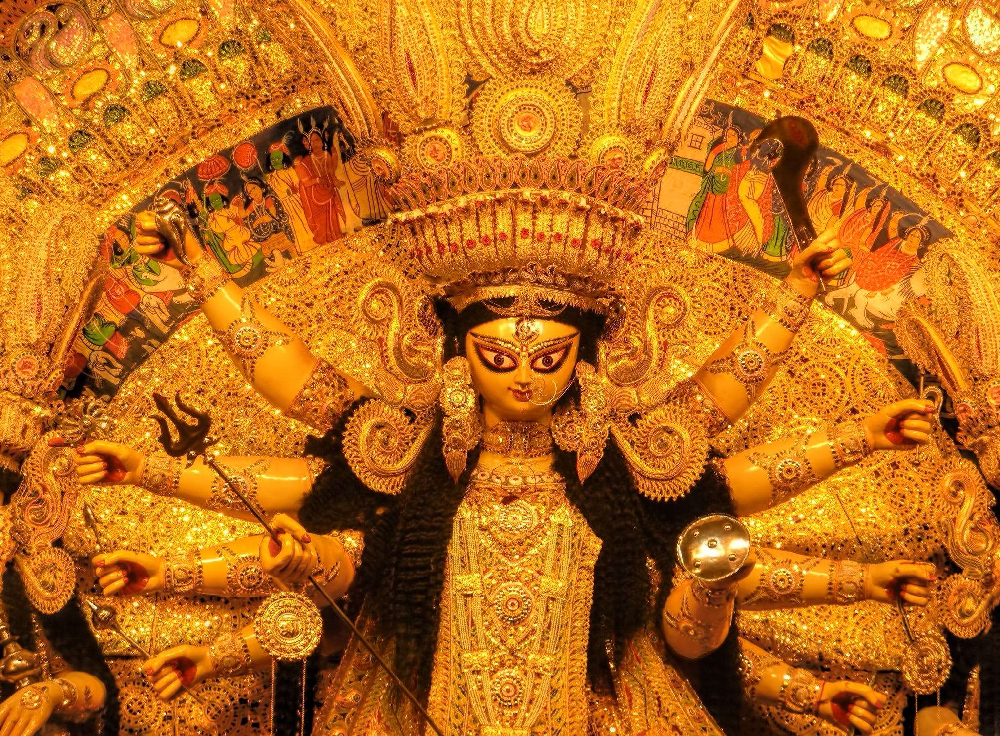 Durga Puja Celebration, belief, no people, spirituality, durga