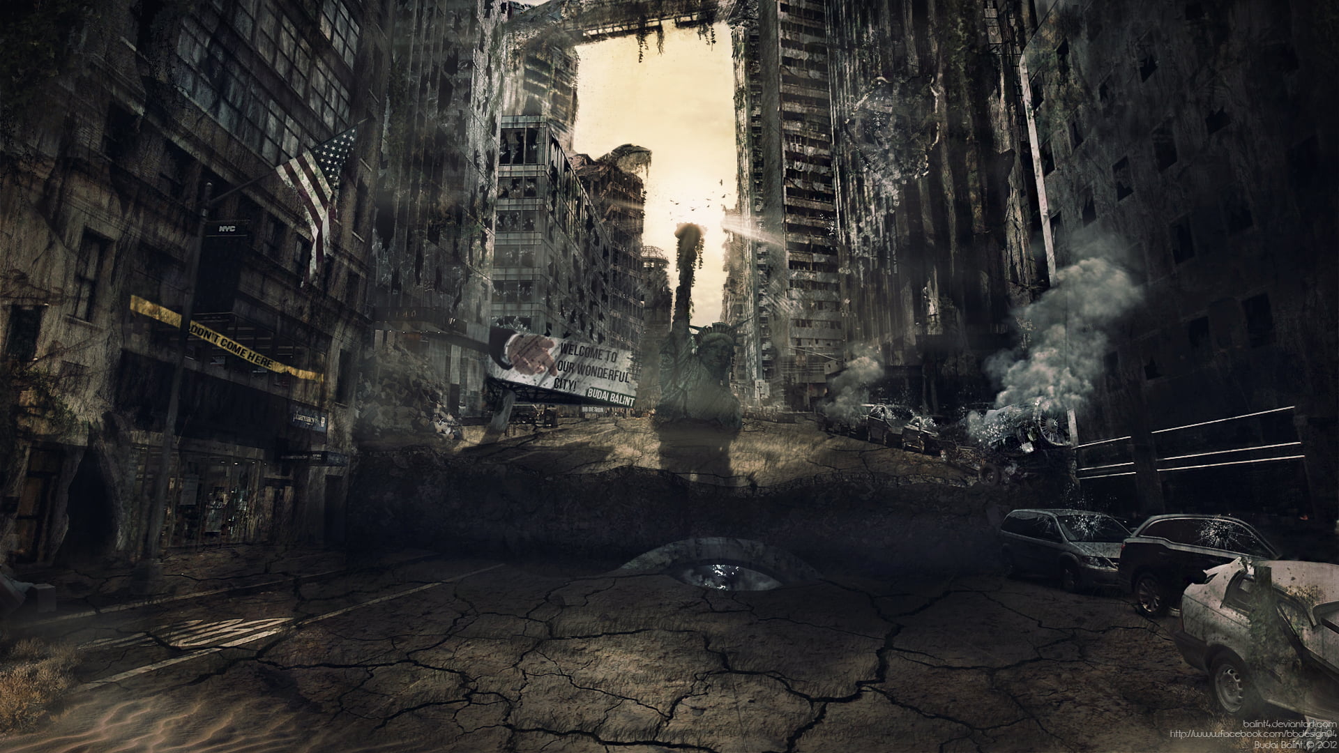 Dystopian New York City, new york city, 2012 year, religion, apocalyptic