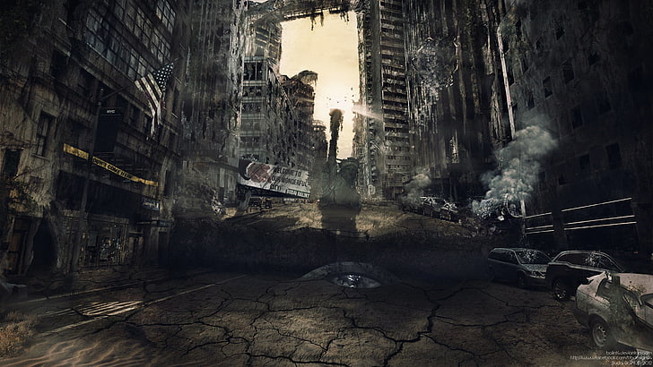 Dystopian New York City, new york city, 2012 year, religion, apocalyptic Free HD Wallpaper