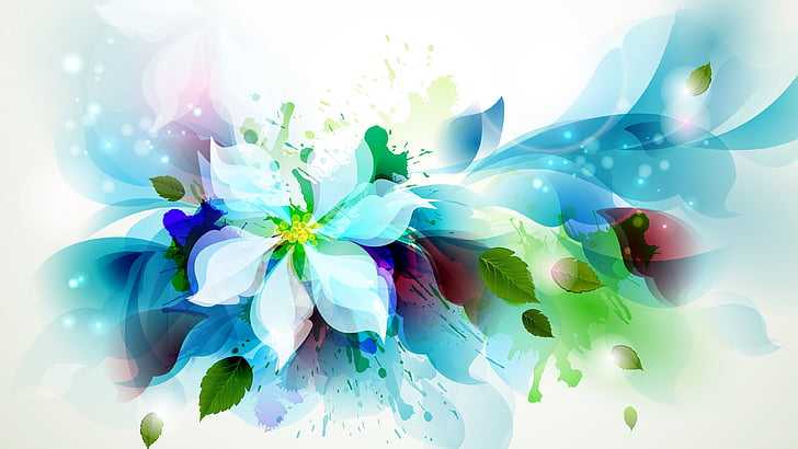Free Abstract Watercolor Paintings, summer, fantasy, artistic, ornament Free HD Wallpaper