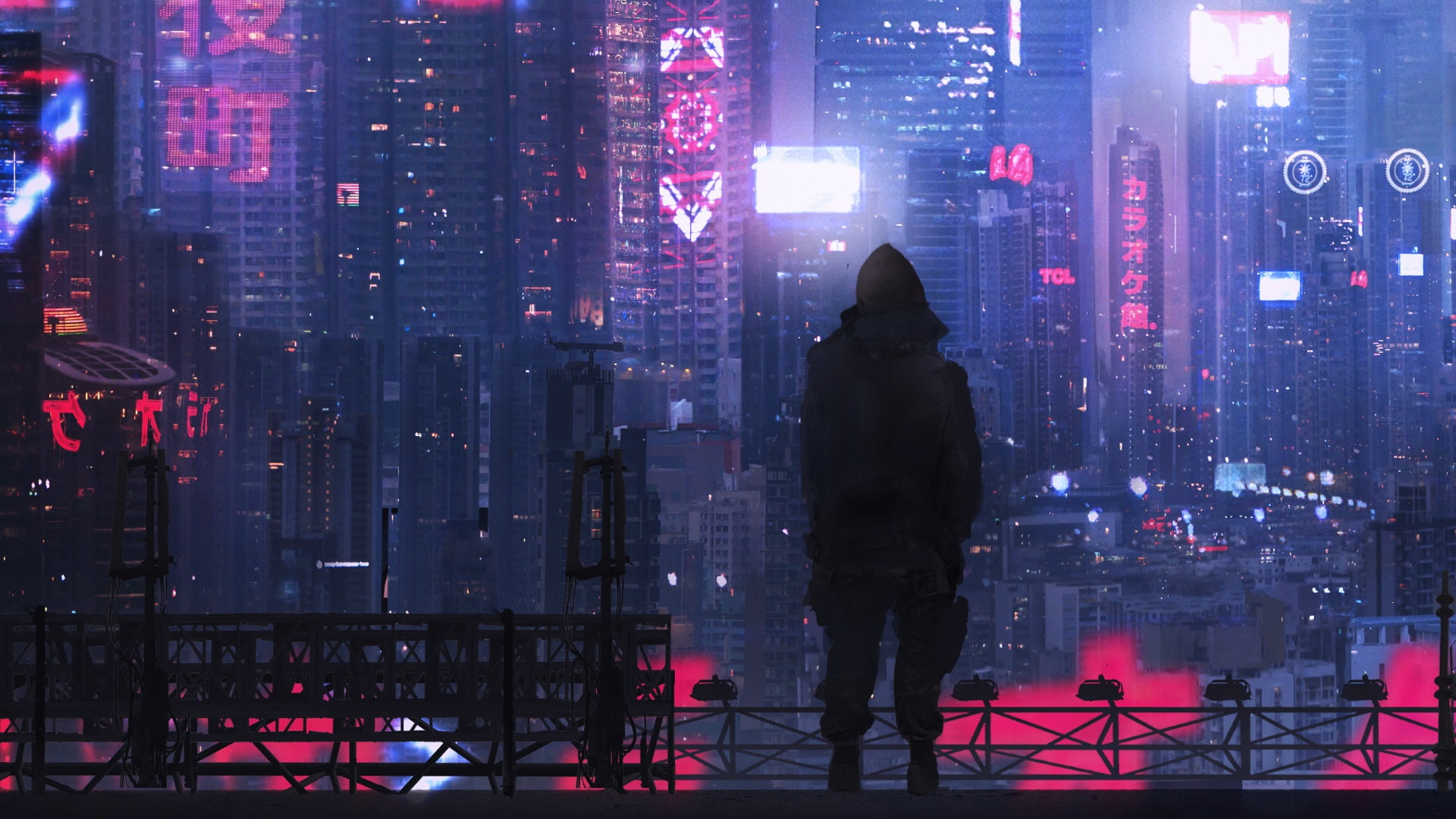 Futuristic Neon City Concept Art, cityscape, futuristic, future city, night