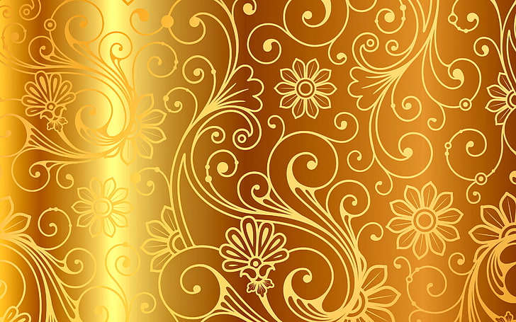 Gold Vector Art, no people, victorian style, decoration, retro styled Free HD Wallpaper