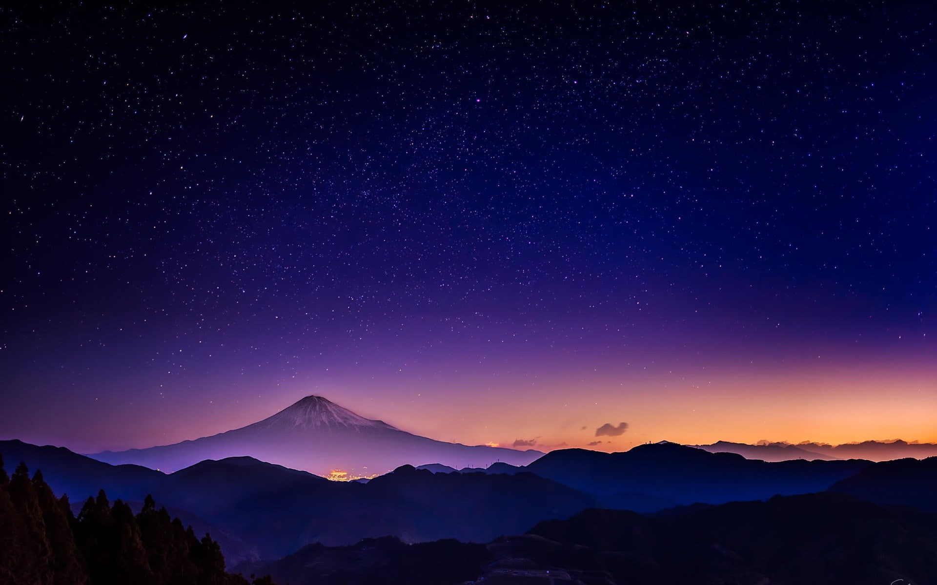 Green Nature HD, milky way, tranquility, no people, mountain peak