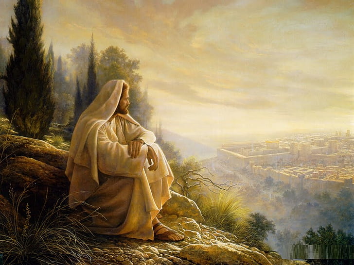 Greg Olsen Painting Christ, cross, bibble, jesus christ, jesus Free HD Wallpaper