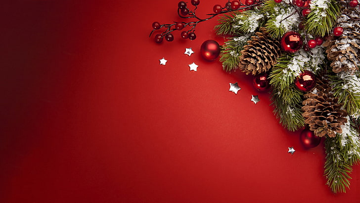 Holiday Christmas New Year, new year, firtree, christmas Free HD Wallpaper