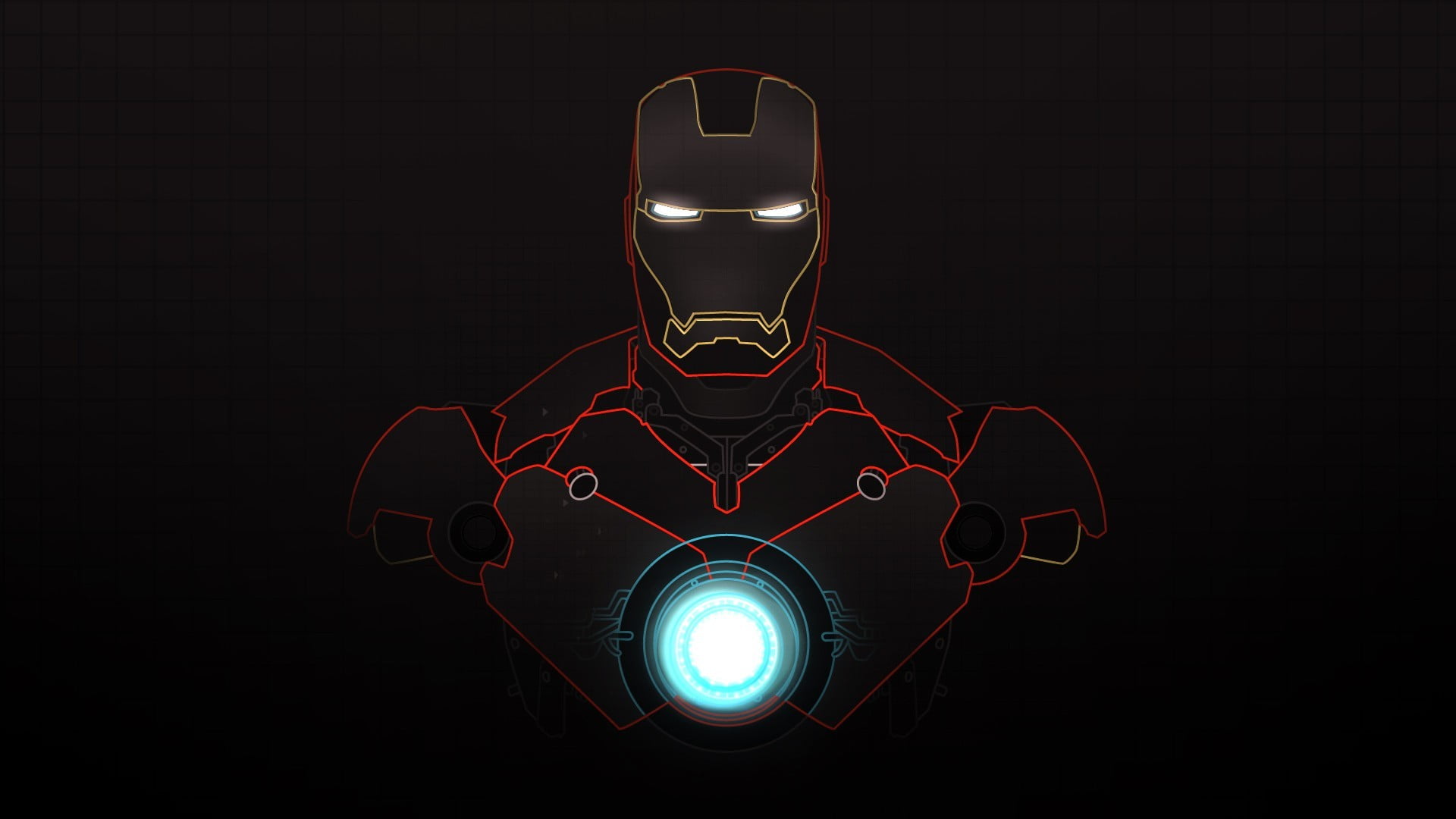 Iron Man Mark 1, contemplation, red, symbol, black background