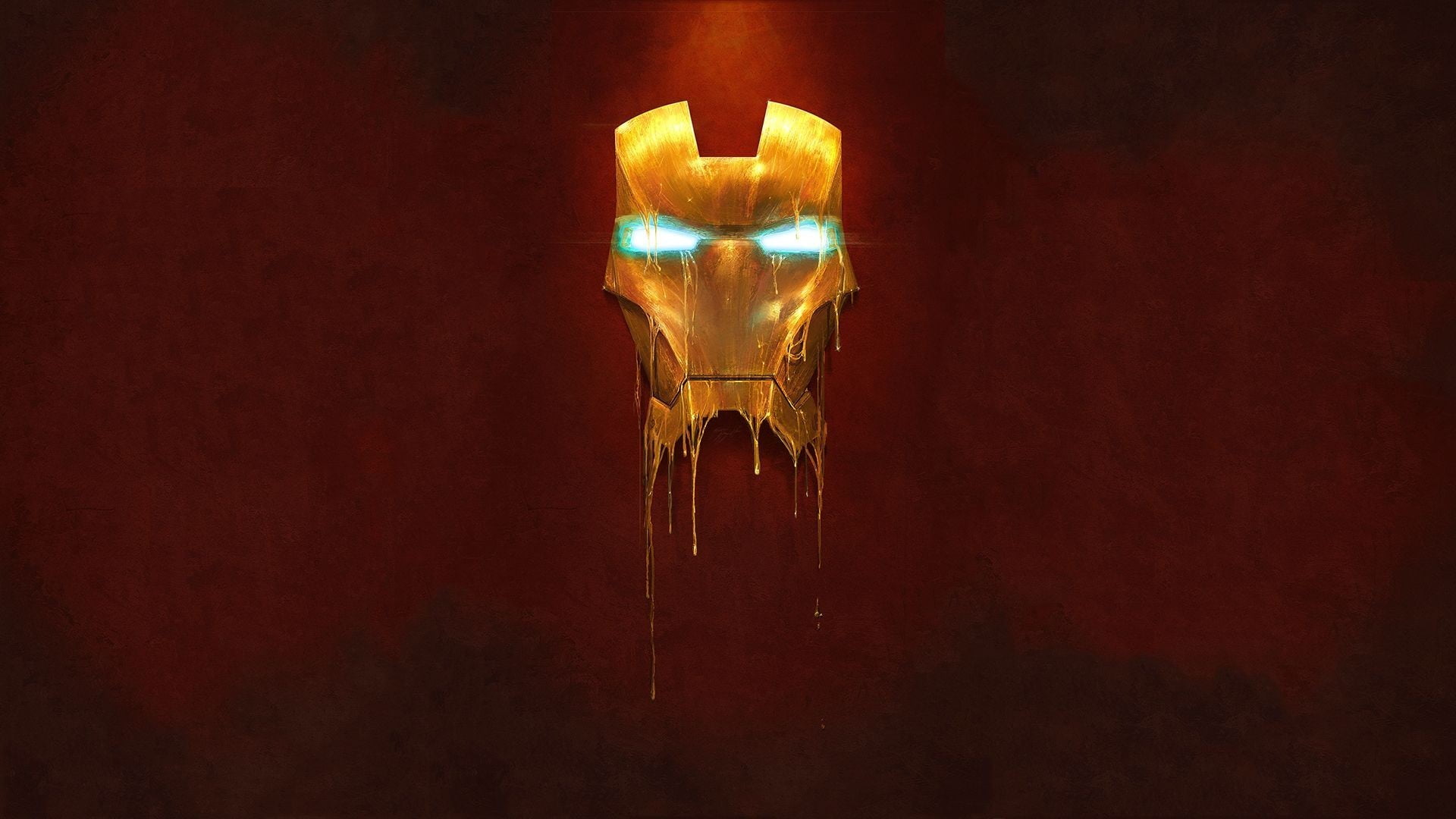 Iron Man Mask 1, symbol, glowing, minimalism, closeup