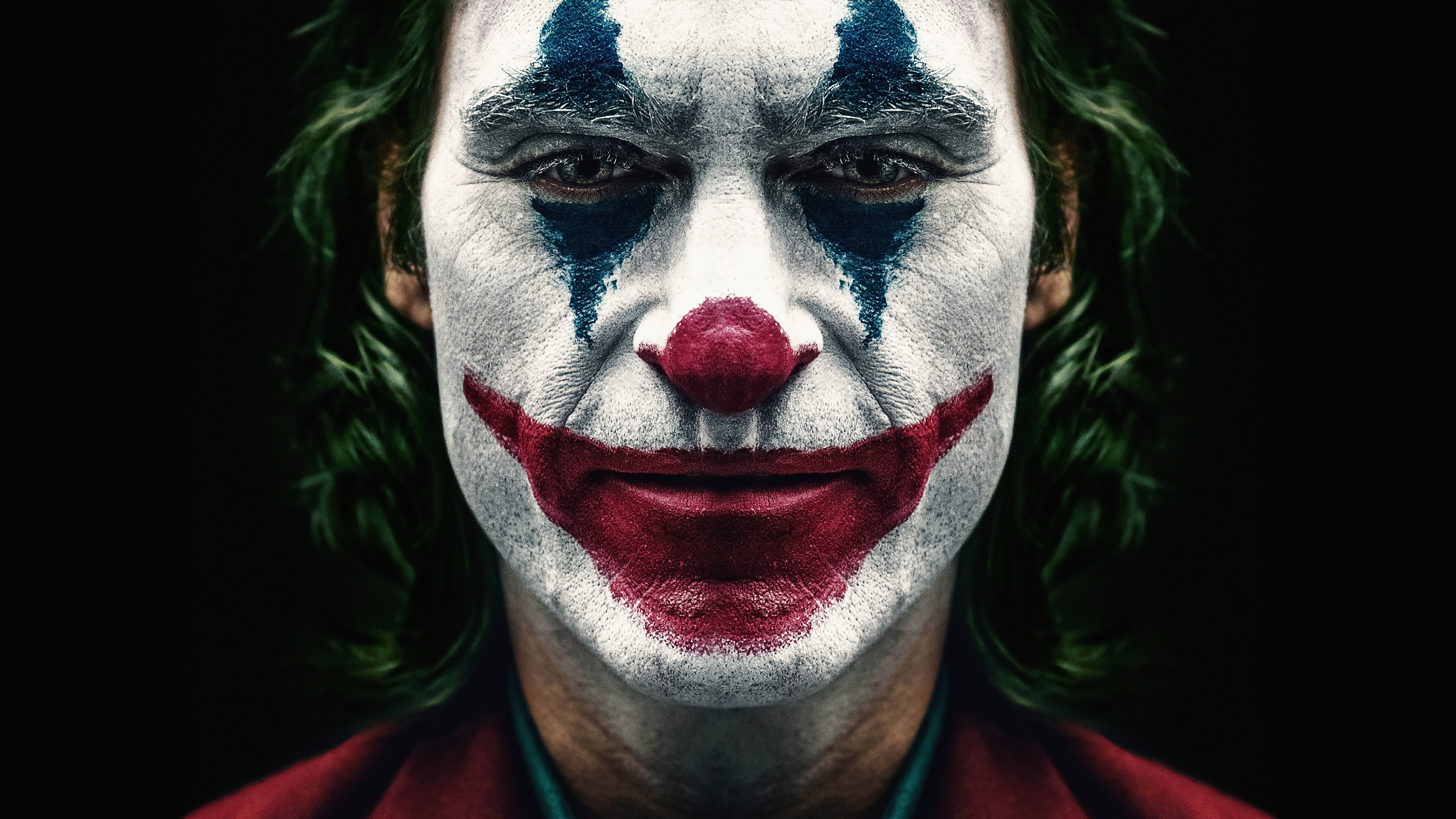 Joaquin Phoenix Heath Ledger, joaquin phoenix, joker 2019 movie, simple background, green hair