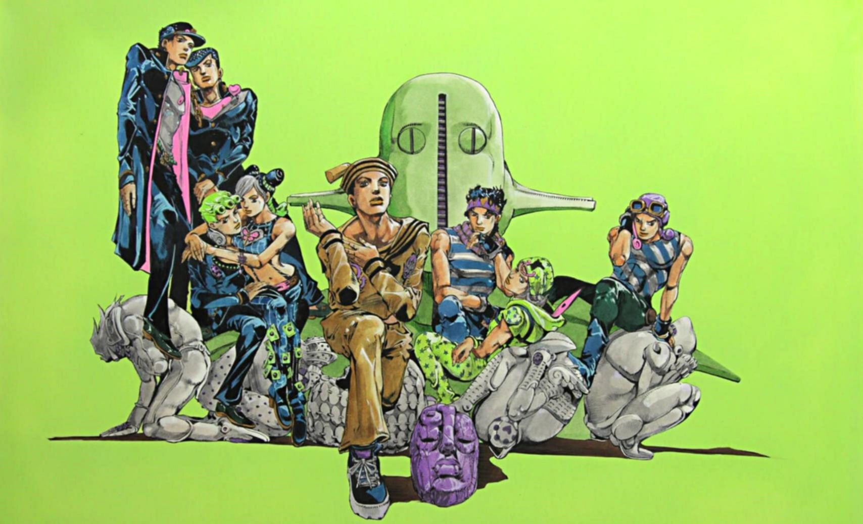 Jojo Bizarre Adventure Banner, jotaro kujo, tusk jojos bizarre adventure, josuke higashikata, jolyne cujoh