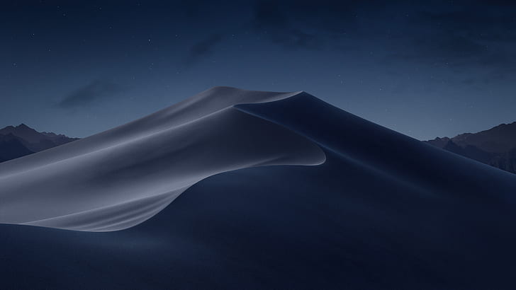 Mac OS Mojave, water, night, astronomy, sky Free HD Wallpaper