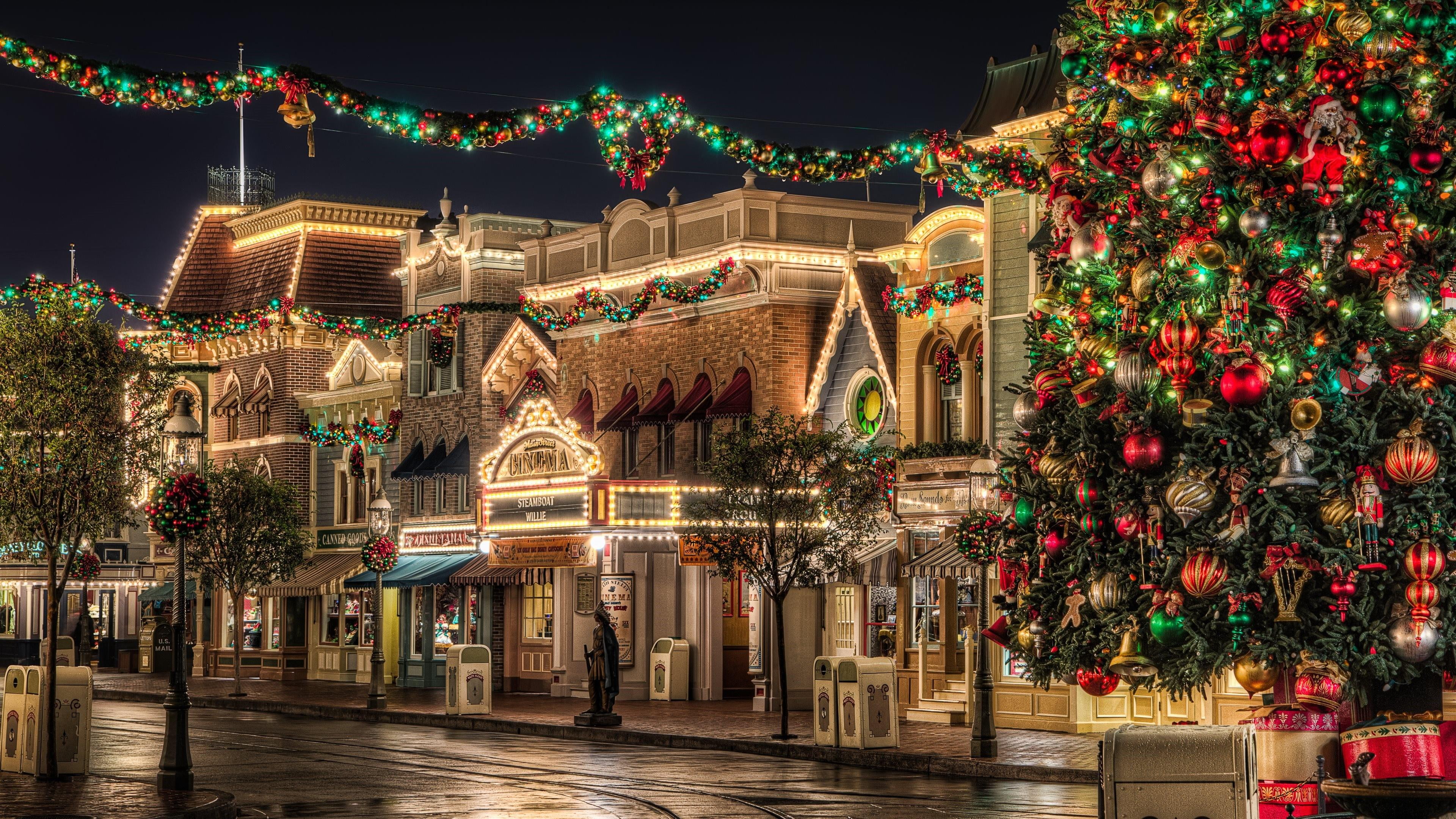 Main Street Christmas, lighting, decoration, night, celebration