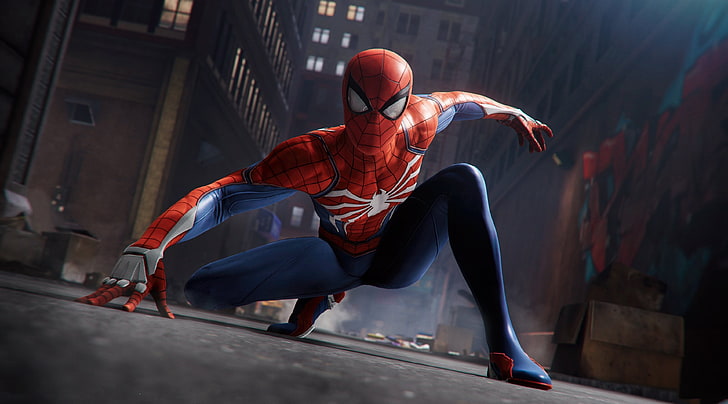 Marvel Spider-Man PS4 Game, casual clothing, hero, city, outdoors