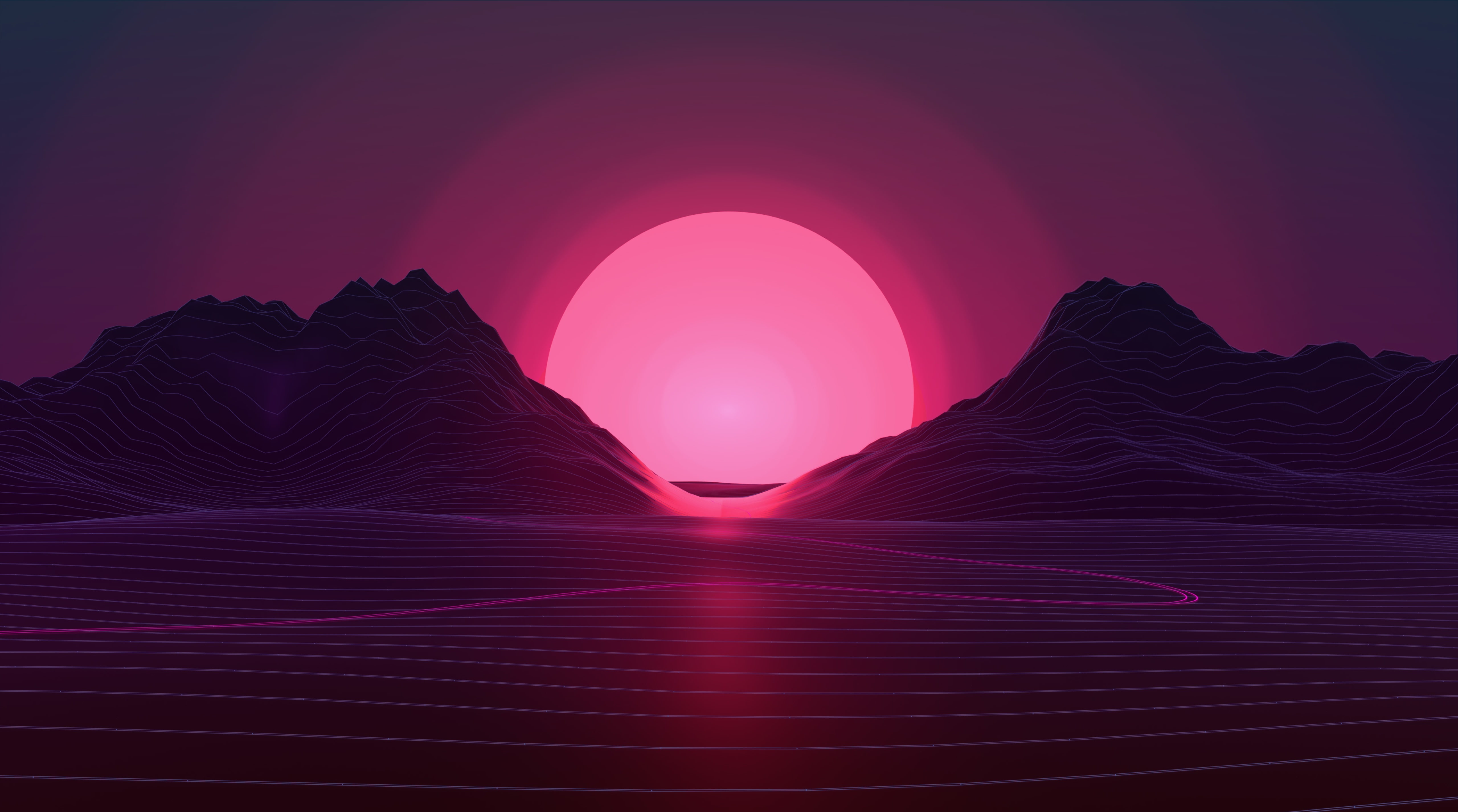 Neon Purple 2560X1440, retrowave, pink, abstract, futuresynth