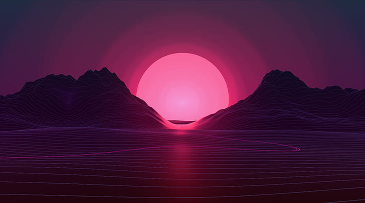 Neon Purple 2560X1440, retrowave, pink, abstract, futuresynth Free HD Wallpaper