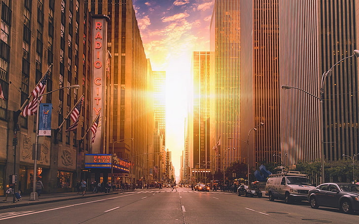 New York City Scape, urban scene, traffic, travel, car Free HD Wallpaper
