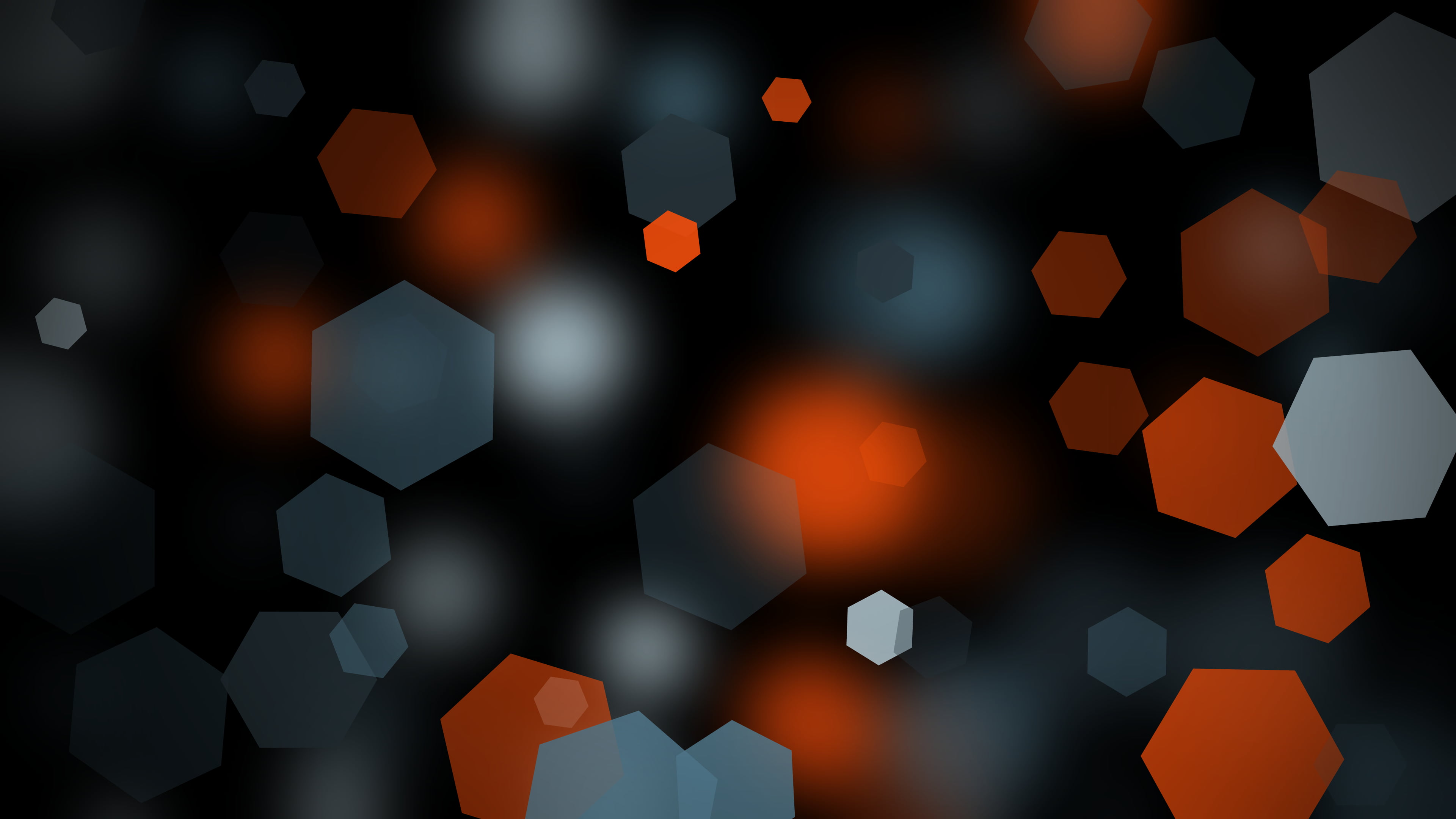 Orange Hexagon Abstract, illuminated, decoration, black color, multi colored