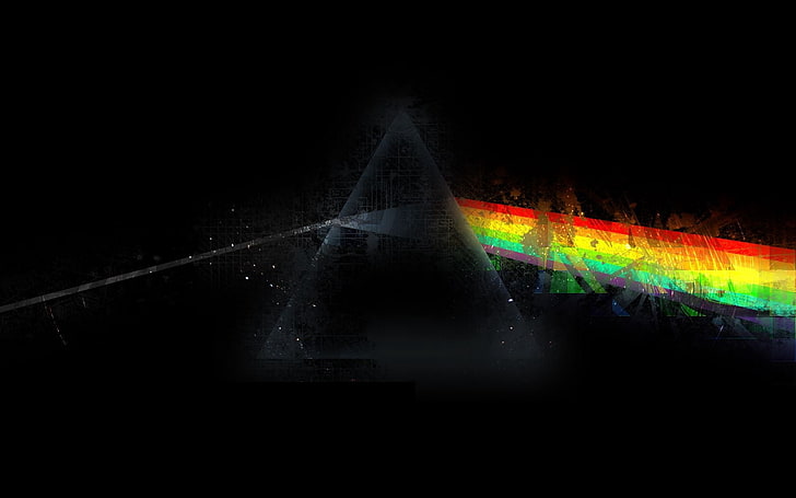 Pink Floyd Dark Side of the Moon, side, photographic effects, futuristic, computer graphic Free HD Wallpaper