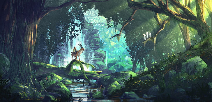 Princess Mononoke HD, nature, large group of animals, sea, marine Free HD Wallpaper