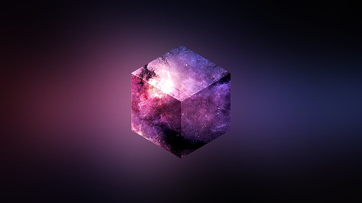 Purple Cube, no people, luxury, stone  object, nature Free HD Wallpaper