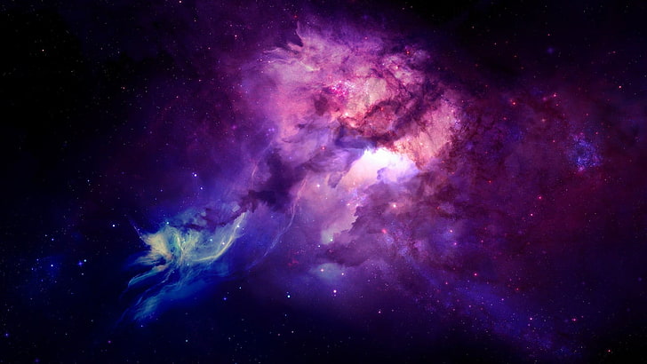 Purple Space Nebulae, luminosity, color image, pink color, space exploration Free HD Wallpaper