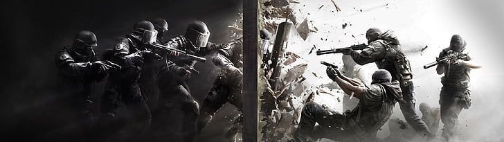 Rainbow Six Siege Dual Monitor, duty, holding, weapon, group of people Free HD Wallpaper