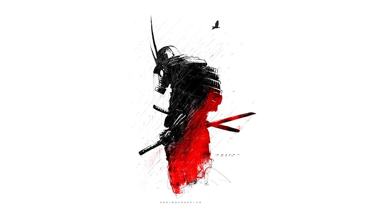 Ronin Samurai Art HD, old, studio shot, cut out, isolated on white Free HD Wallpaper