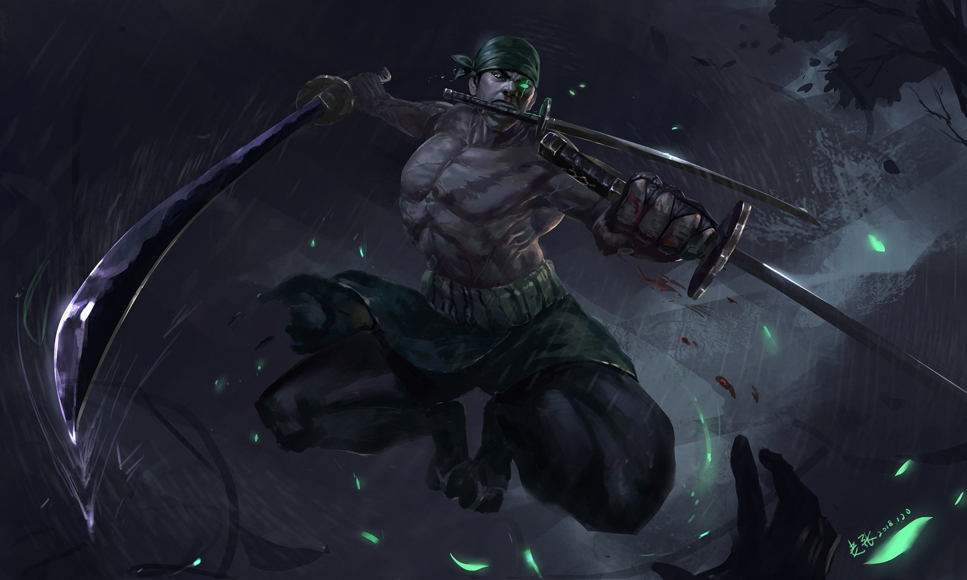 Roronoa Zoro Eye, headwear, activity, clothing, front view
