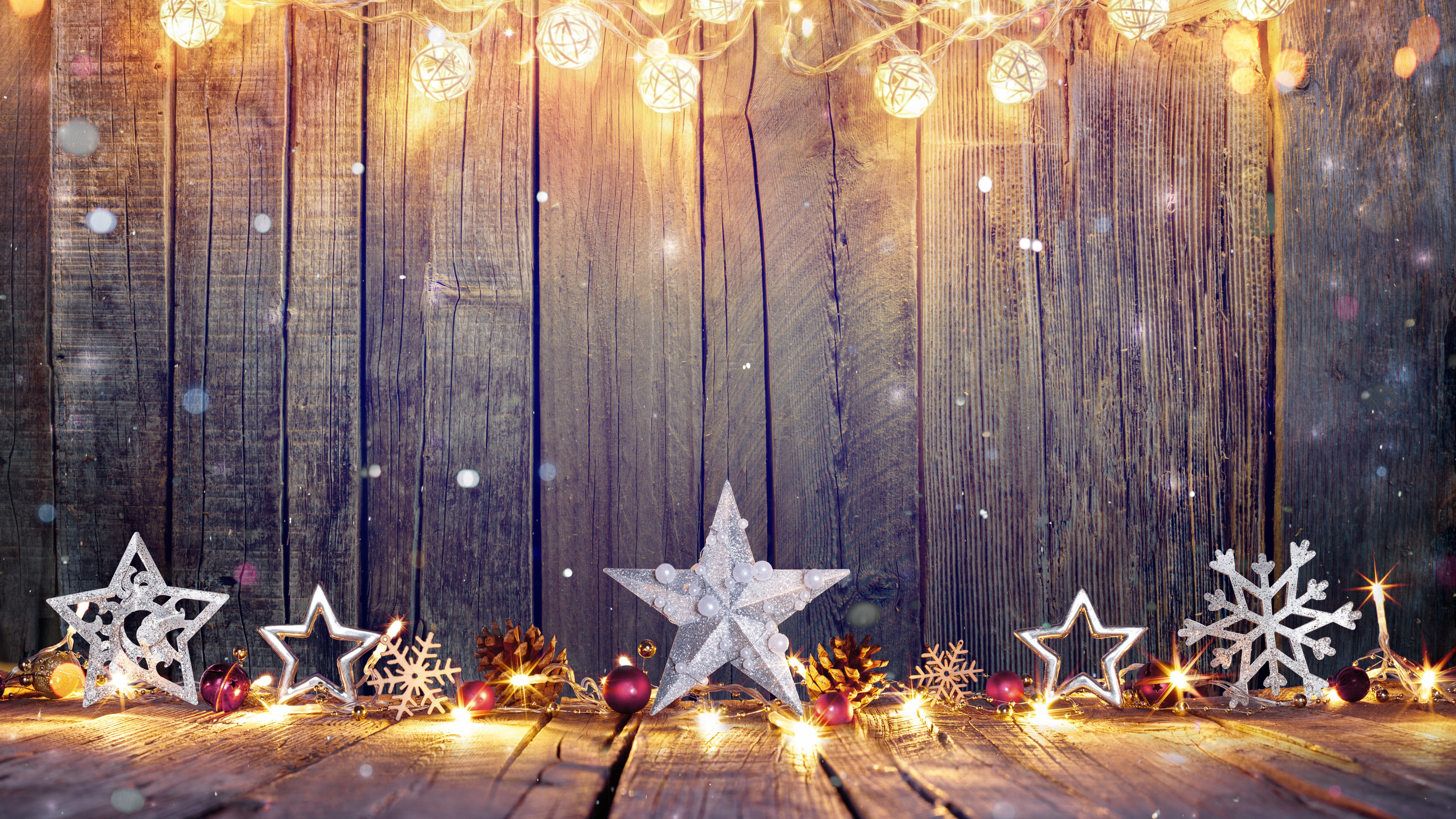 Rustic Wood Blue Christmas Lights, christmas, xmas, christmas lights, christmas decoration