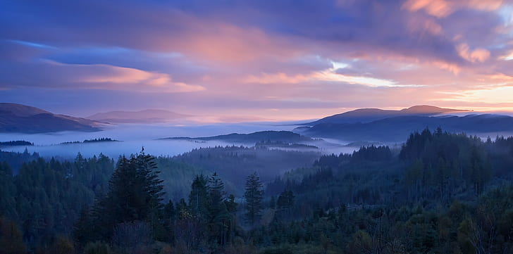 Scotland Landscape, nature, sky, trossachs, forest Free HD Wallpaper