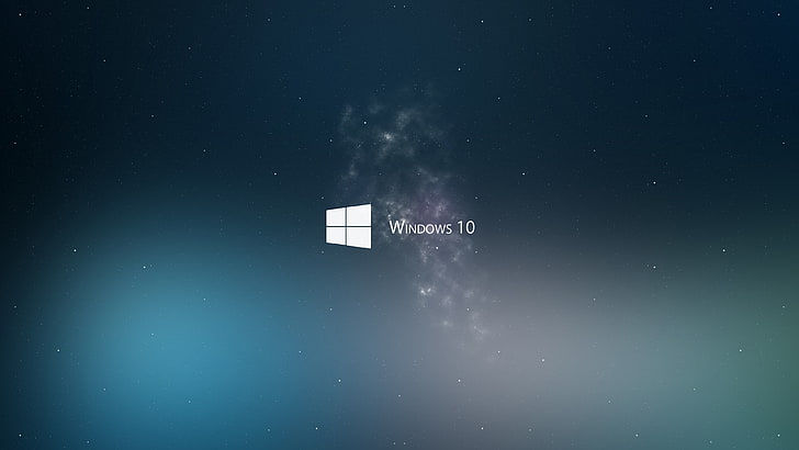 Show Icons Windows 10, copy space, glowing, star field, milky way Free HD Wallpaper