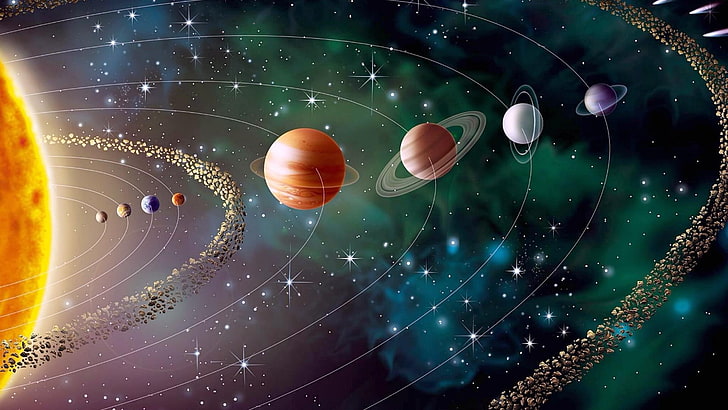 Solar System Dwarf Planets, planets,, earth,, system, solar Free HD Wallpaper