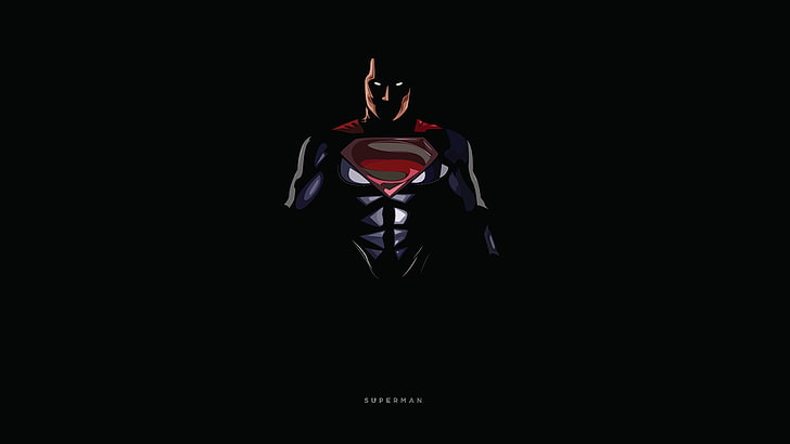 Superman, black background, clothing, superheroes, motion Free HD Wallpaper