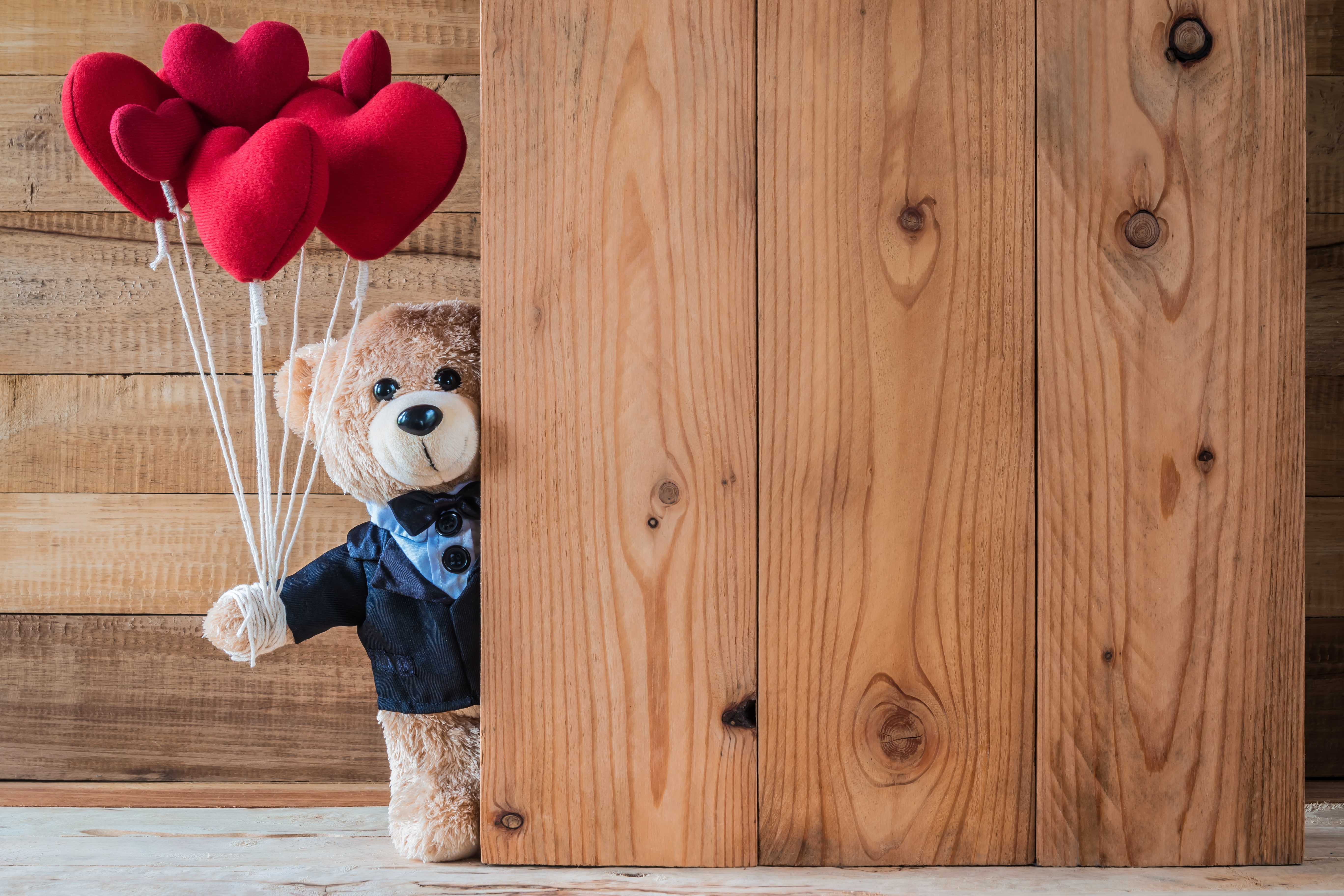 Teddy Bear Holding Balloons, gift, romantic, cute, valentines day