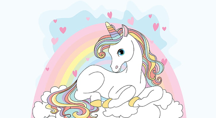 Unicorn Girly Laptop, unicorn, girly, rainbow Free HD Wallpaper