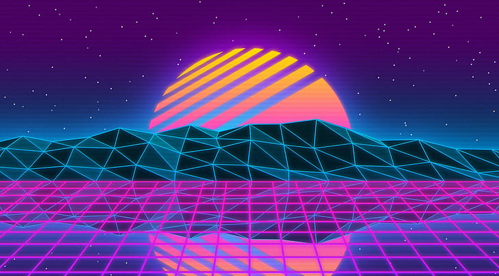 Vaporwave Space, abstract, purple, retro, style