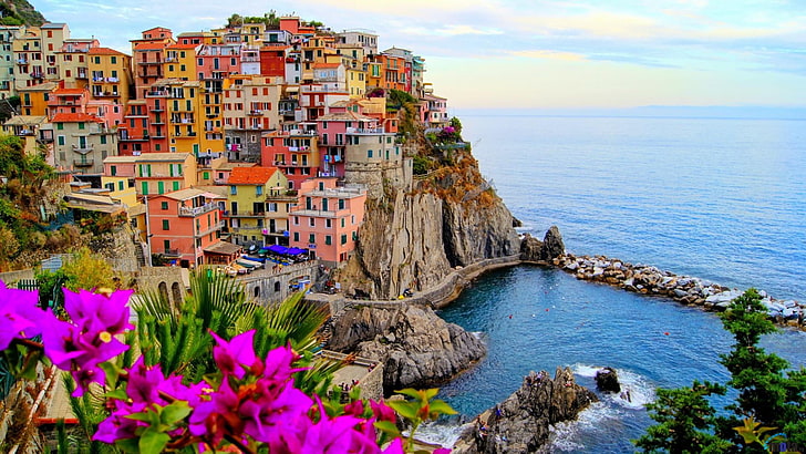 Vernazza Cinque Terre, houses, cityscape, history, buildings Free HD Wallpaper