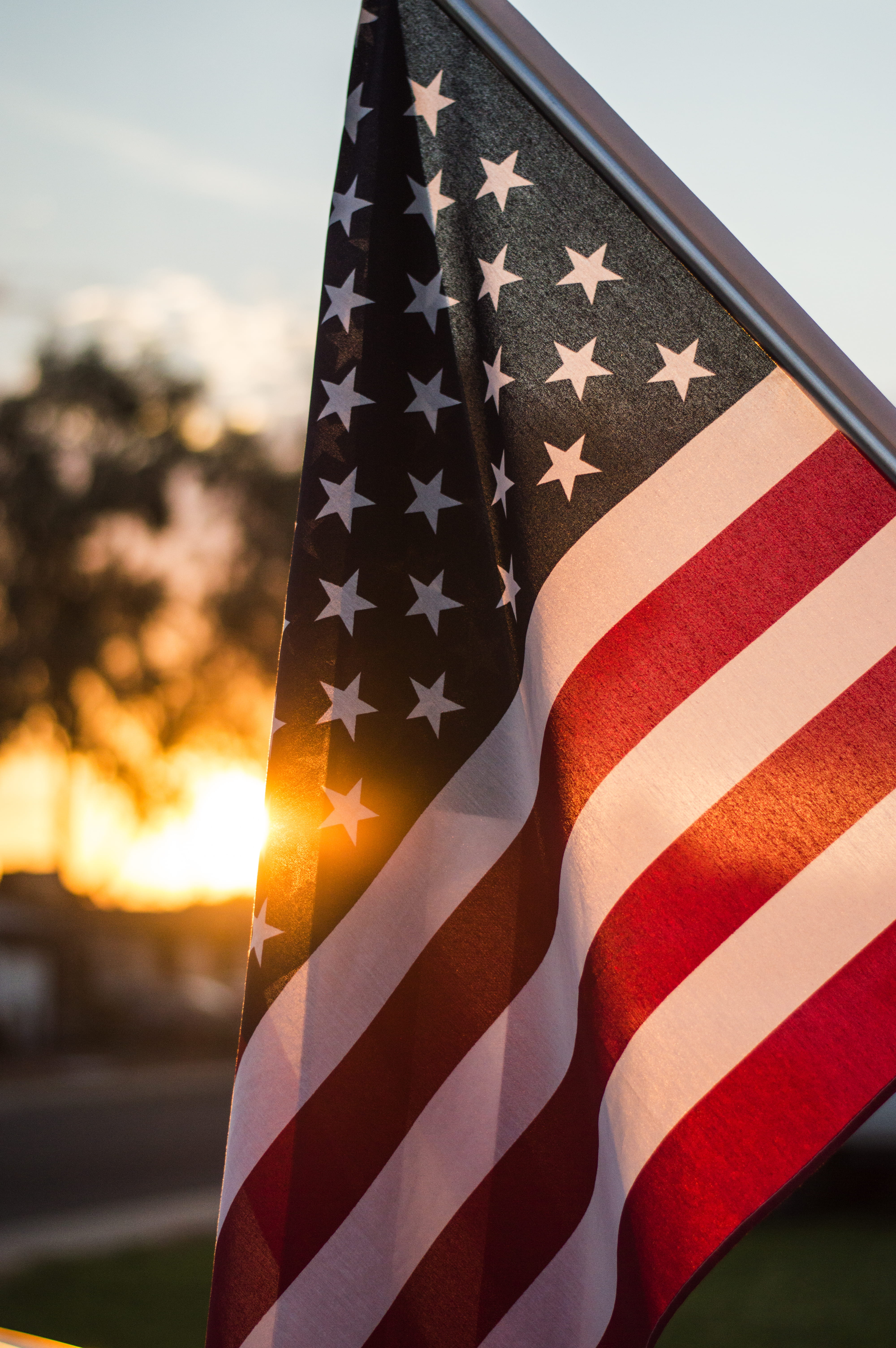 Waving American Flag Logo, no people, stars and stripes, star shape, shape