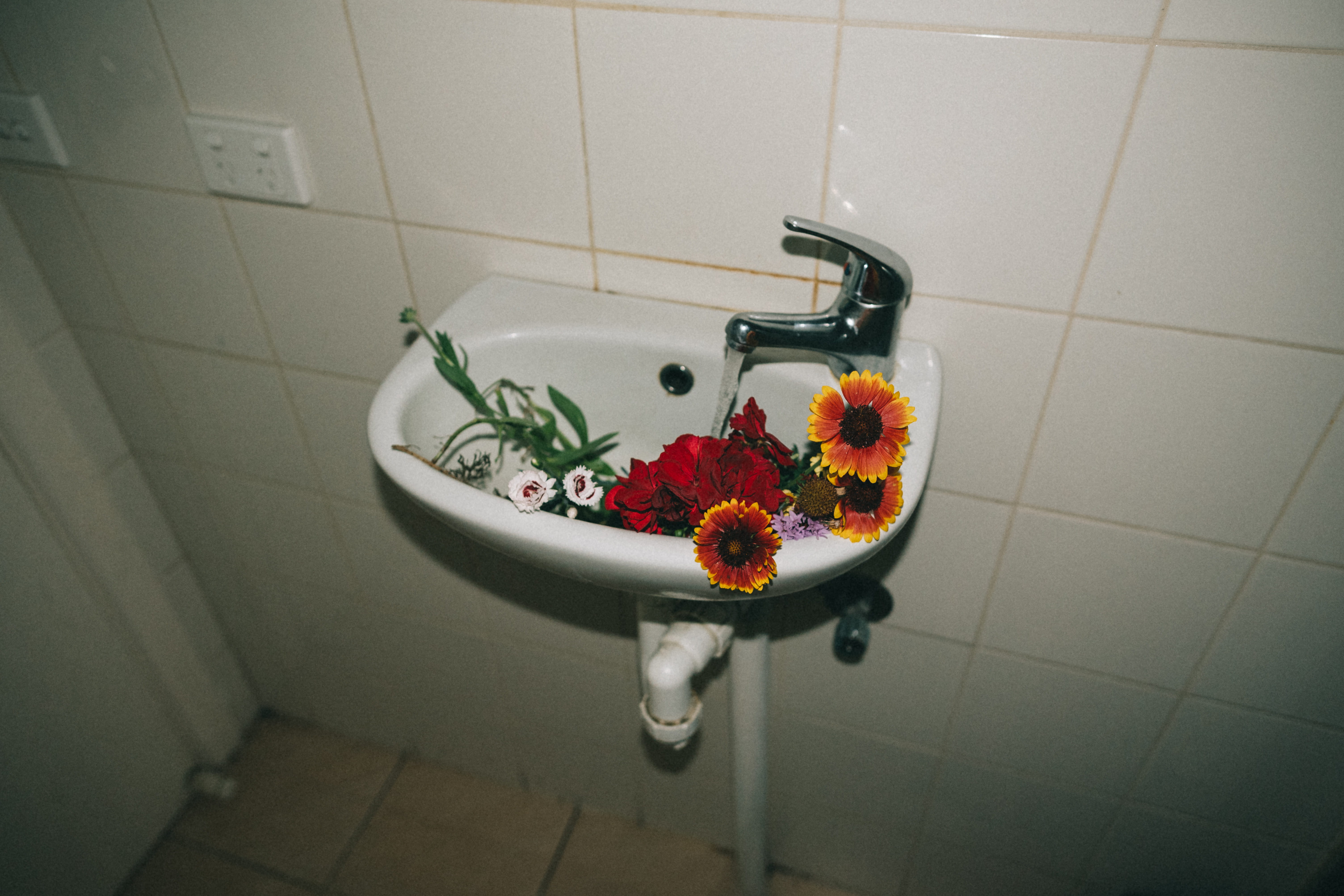 Yellow Bathroom Floor Tiles, tiled floor, domestic room, london, grunge teenager